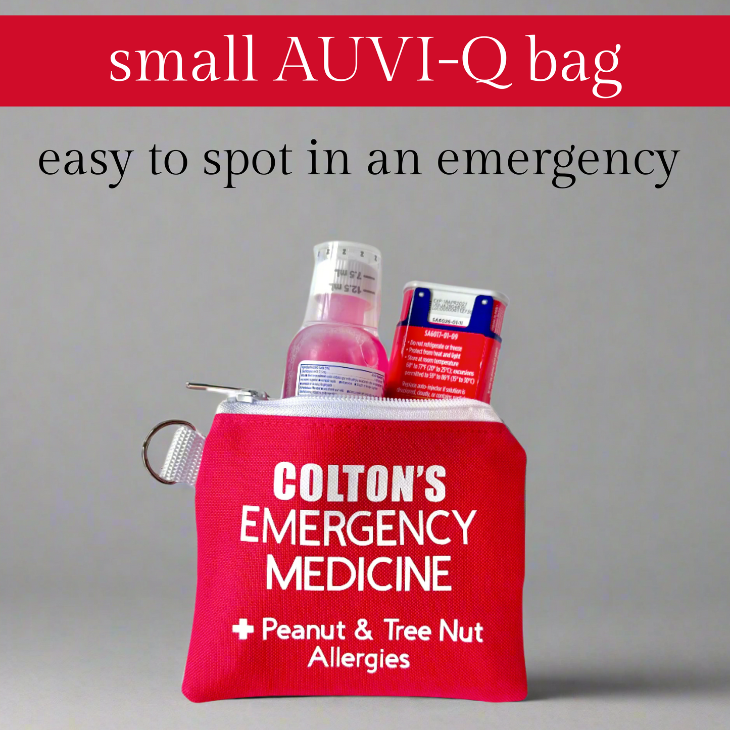 Customizable Insulated Allergy Bag – Compact Emergency Medication Pouch for Auvi-Q, Antihistamines