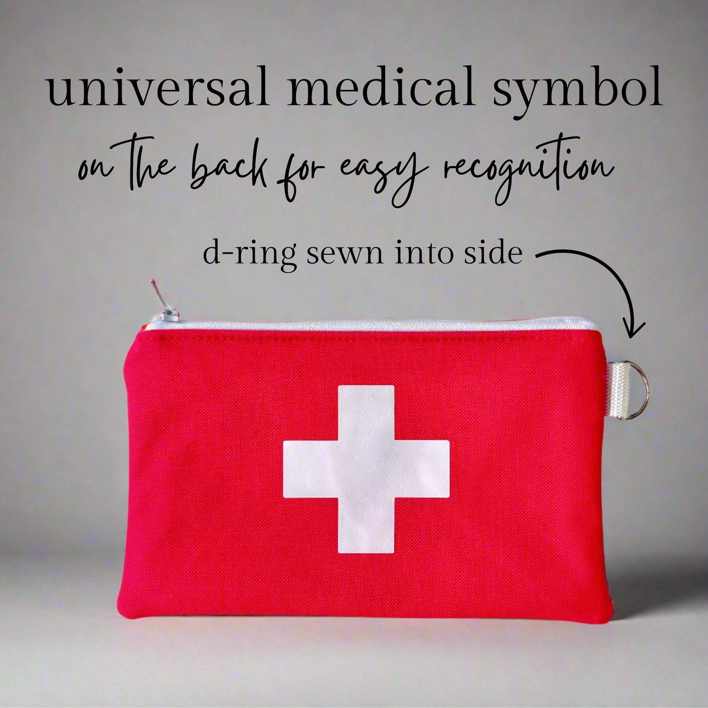 Personalized Red Allergy Bag – Insulated, Waterproof Case for EpiPens, Epinephrine, Antihistamines, and Emergency Medication